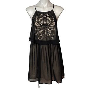 the Impeccable pig black cut out embroidered dress size large